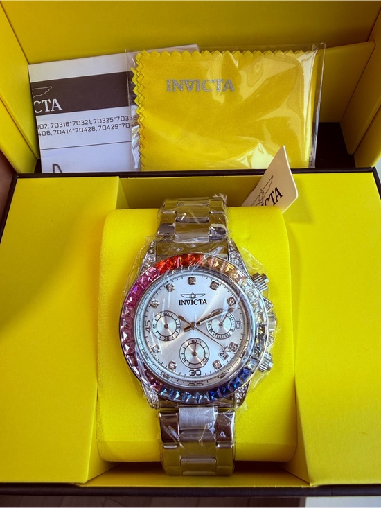 Invicta Other - Invicta Men’s Silver Chronograph Watch with Rainbow Bezel